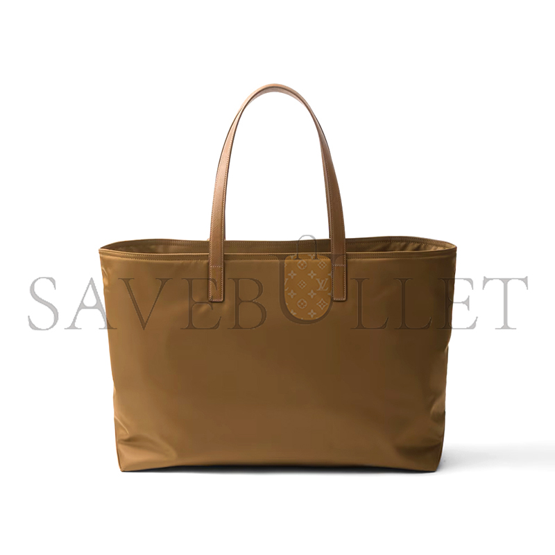 PRADA RE-EDITION 1978 LARGE RE-NYLON AND SAFFIANO LEATHER TOTE BAG 1BG527 01 (43*31*15cm)